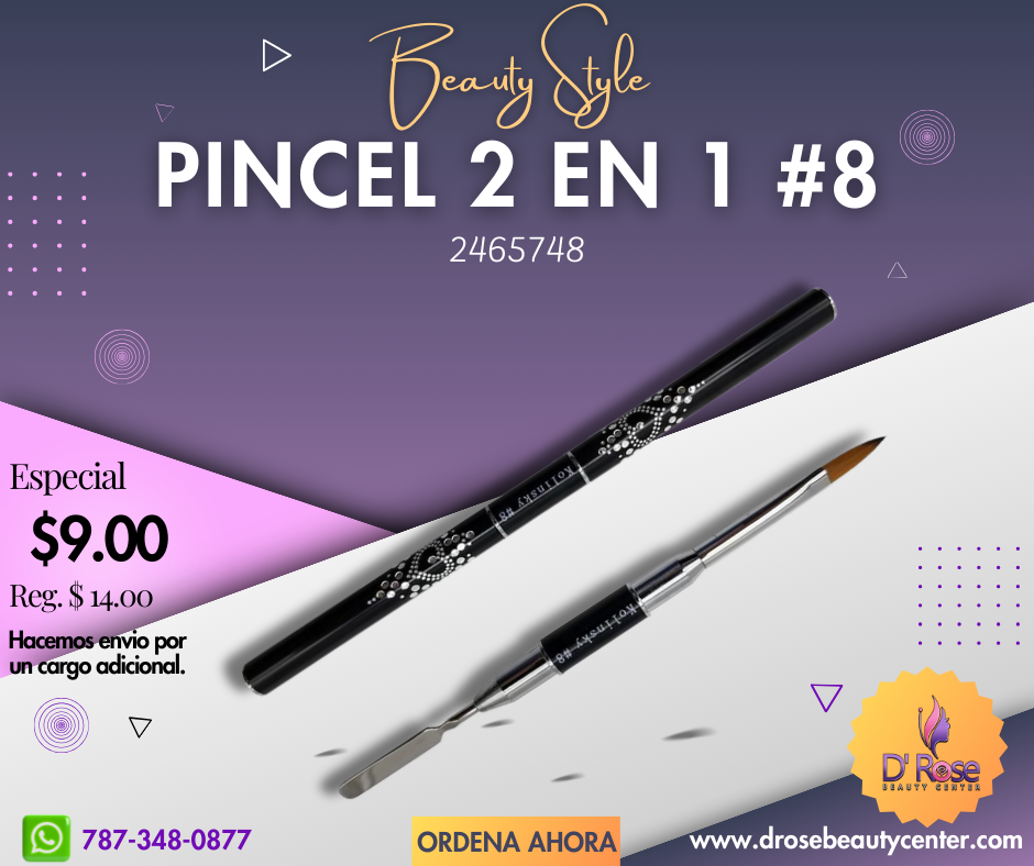 Beauty Style Pincel 2 en 1 #8 By Kolinsky 2465748
