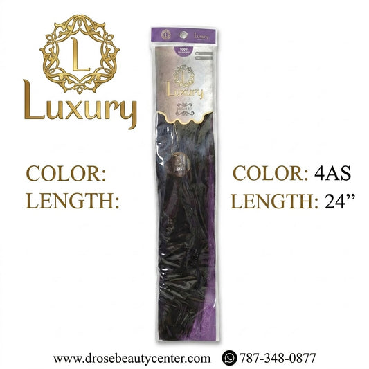 Luxury 100% Human Hair Style Extensión de Cabello Color 4AS 24"