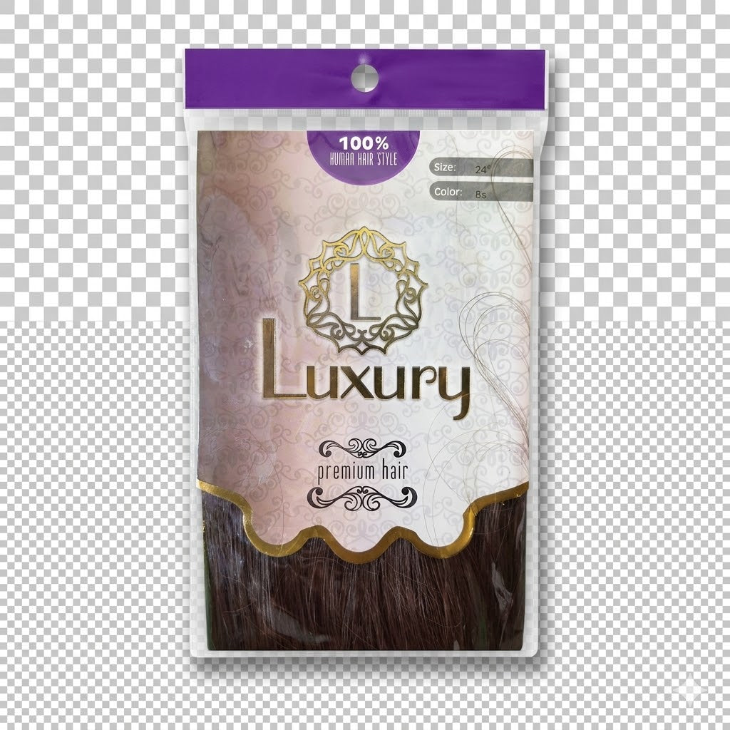 Luxury 100% Human Hair Style Extensión de Cabello Color 4AS 24"