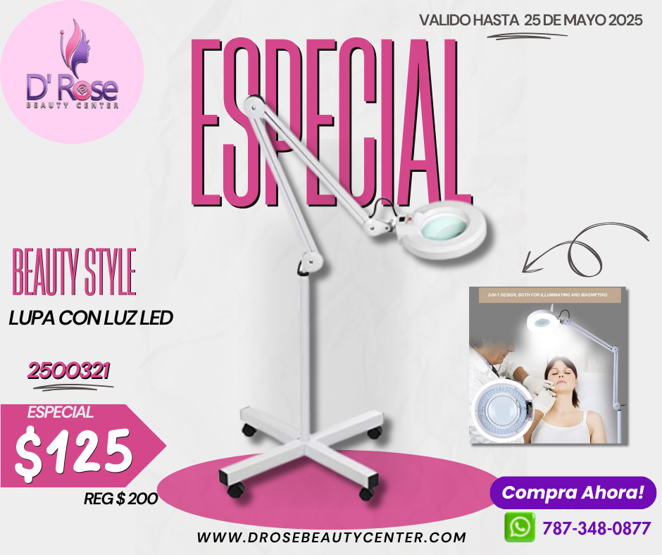 Beauty Style Lupa con Luz Led para Estetica Color Blanco 2500321