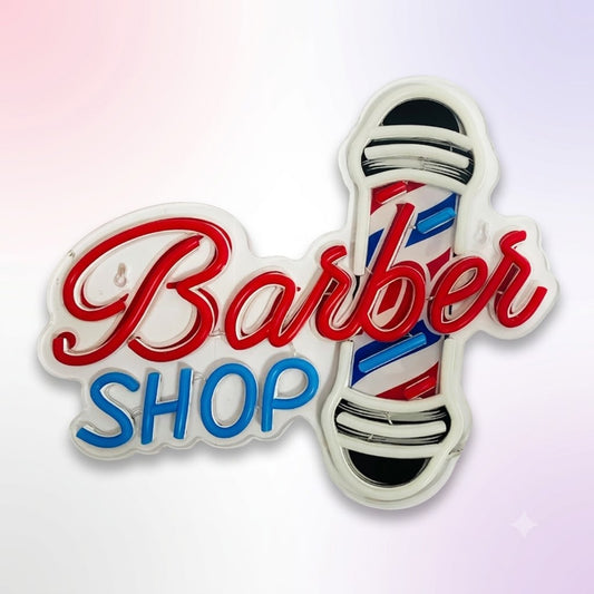 Letrero LED Barber Shop Tipo Neón con Poste Clásico – Modelo 2500793