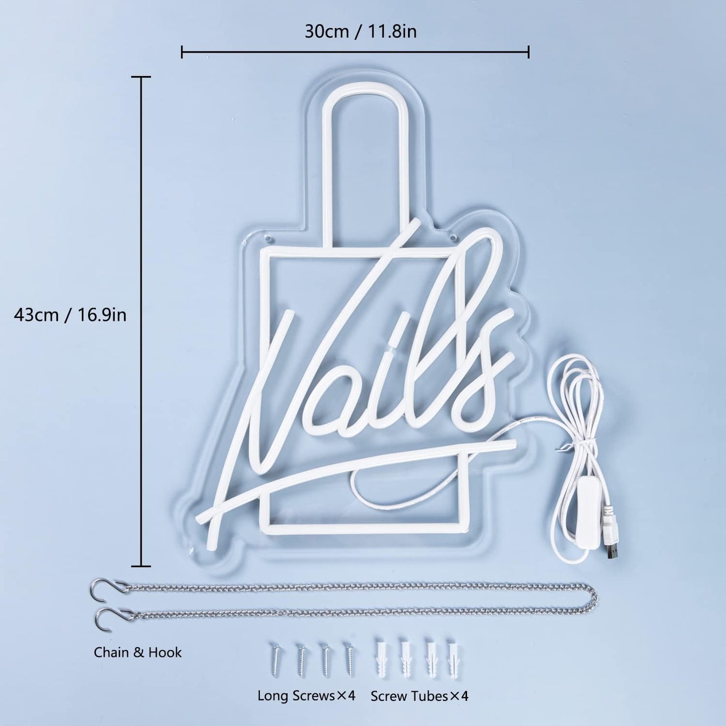 💡 LETRERO LED NAILS – MODELO 2500796