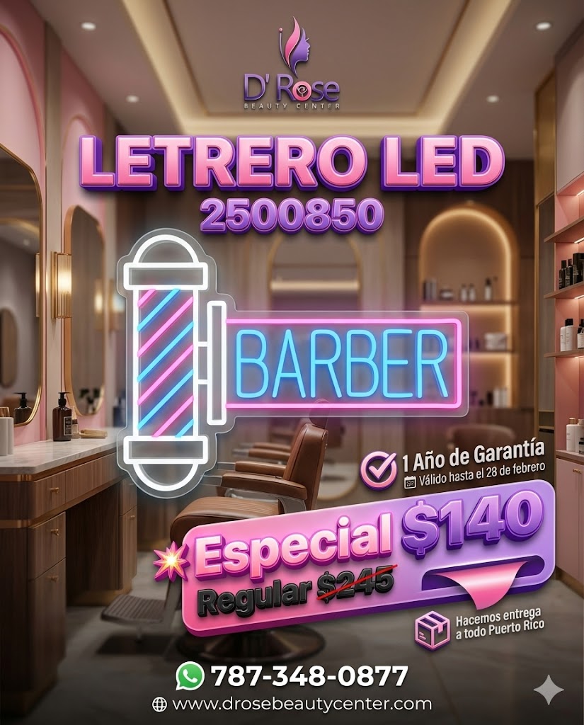 💡🔥 Letrero LED BARBER Profesional Tipo Neón para Barberías – Modelo 2500850