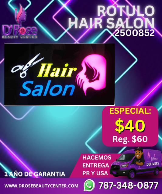 RÓTULO LED “HAIR SALON” MODELO 2500852