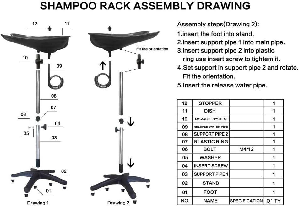 🔵 LAVACABEZA PORTÁTIL AJUSTABLE – MODELO 2500906