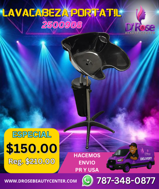 💈 LAVACABEZA PORTÁTIL GRANDE CON DEPÓSITO – MODELO 2500908