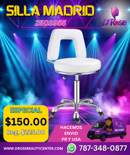 🪑 Silla Madrid para Manicurista u Oficinista – Blanco (2503955)