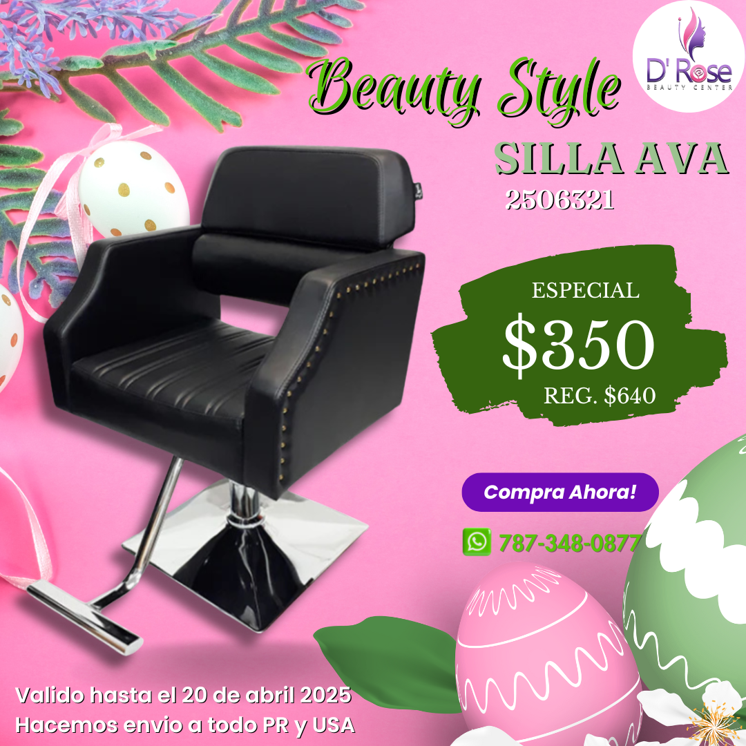 Beauty Style Silla de Estilo o Barberia Ava Color Negro 2506321