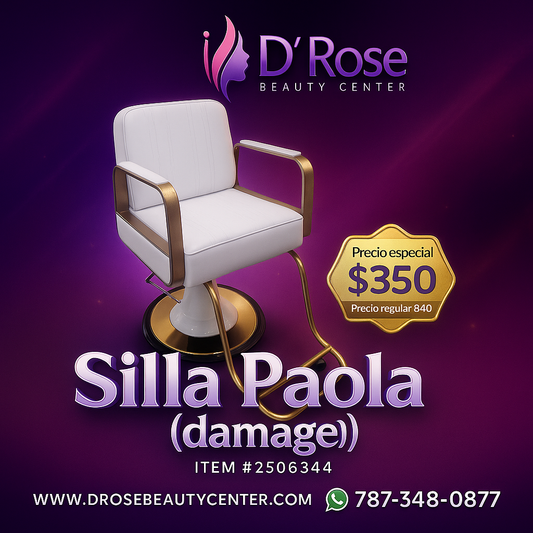 🪑 Silla Paola Blanca Profesional (DAÑADA) para Barbería – ITEM 2506344