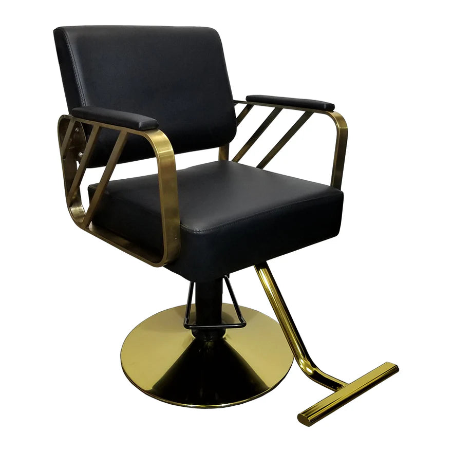 Beauty Style Silla Valentina Hidráulica Negra con Base Dorada 2506411