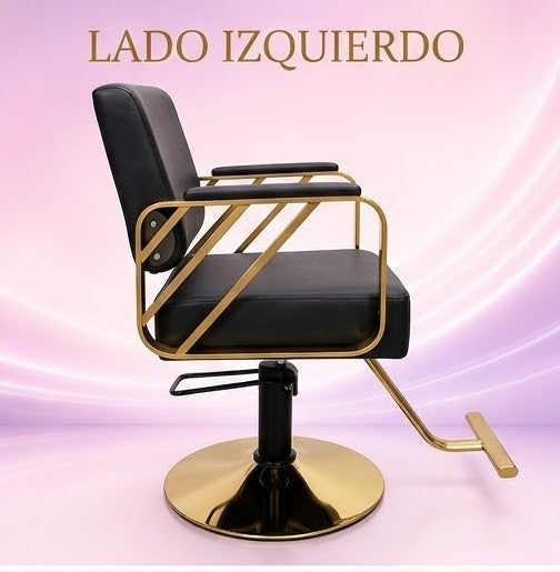 Beauty Style Silla Valentina Profesional Negra con Base Dorada 2506411