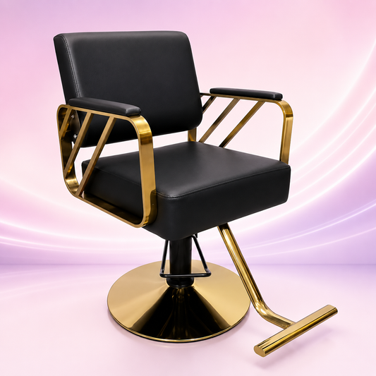 Beauty Style Silla Valentina Profesional Negra con Base Dorada 2506411