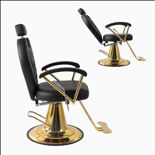 🪑 SILLA RECLINABLE KARINA NEGRO CON DORADO – 2506431