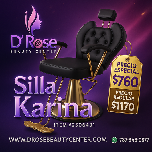 💺 Silla ReclINable KARINA Negro con Dorado  ITEM #2506431