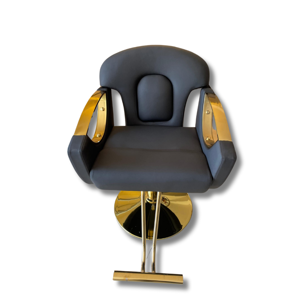 🖤 Silla Rosalía para Estilo o Barbería – Color Negro con Detalles Dorados (2506461)