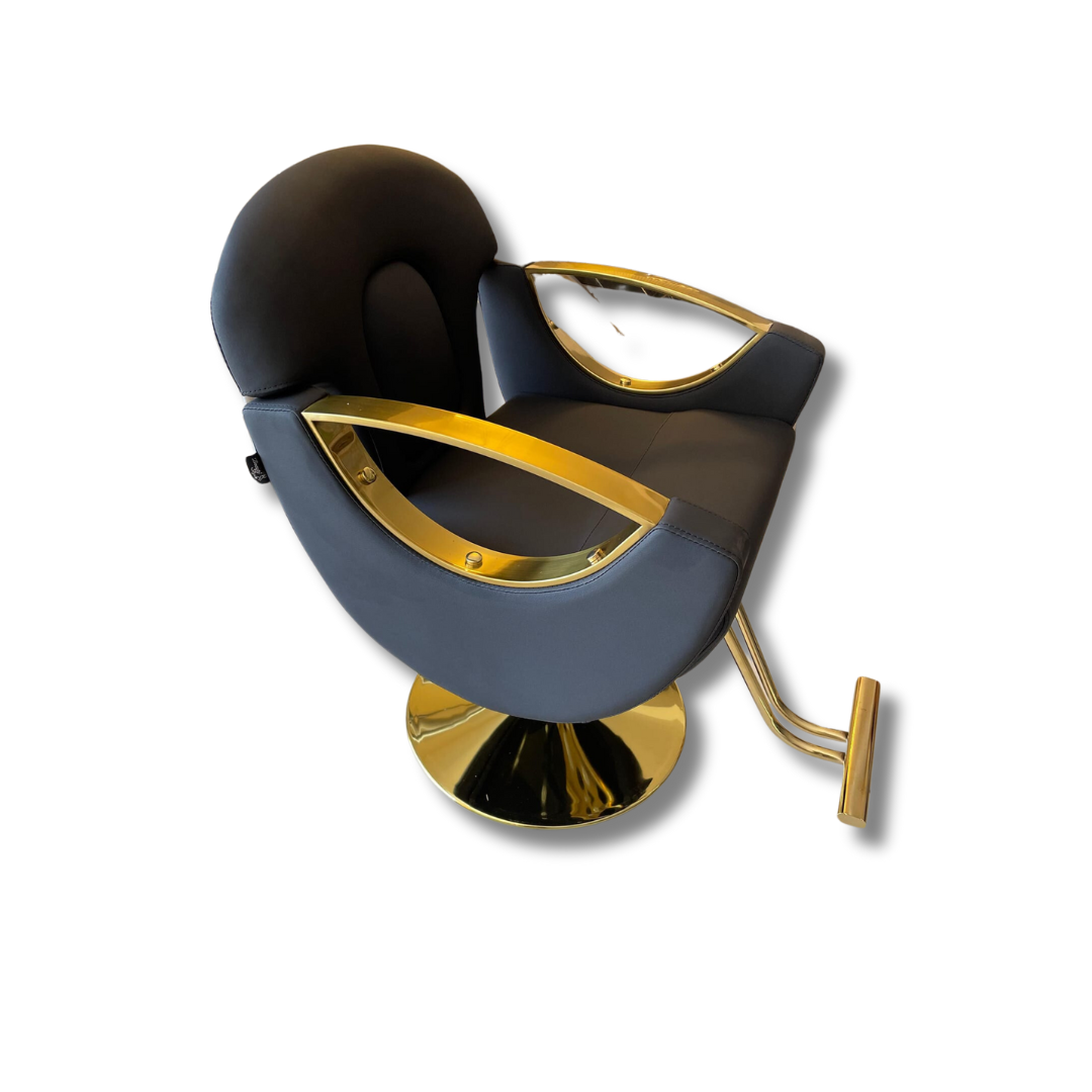 🖤 Silla Rosalía para Estilo o Barbería – Color Negro con Detalles Dorados (2506461)