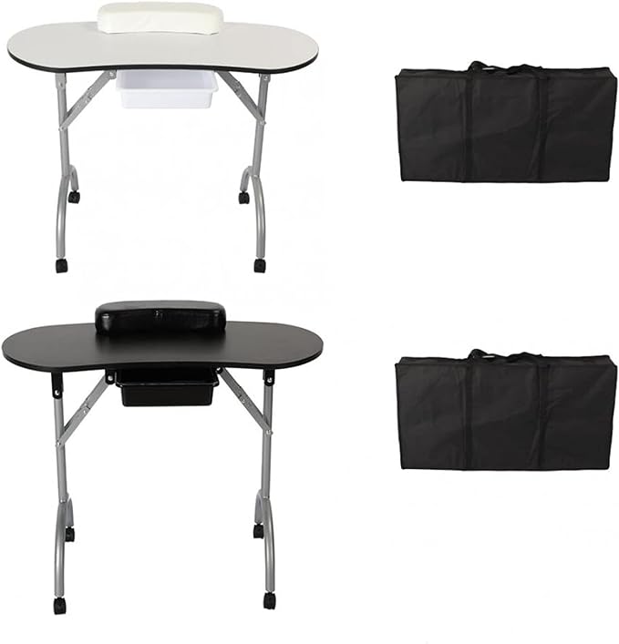 Beauty Style Mesa de Manicura o Uñas Anyi Color Negro con Blanco 2508071