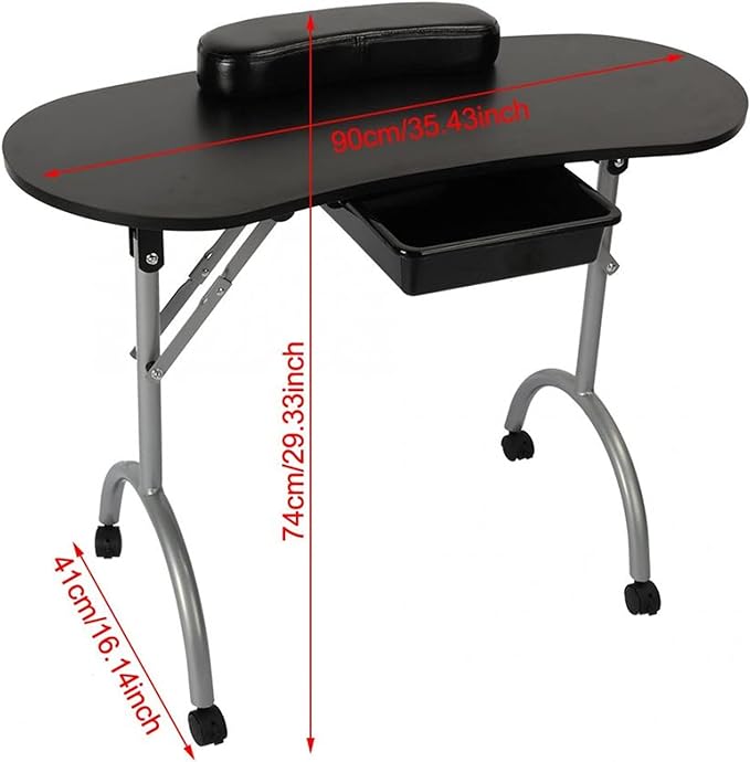 Beauty Style Mesa de Manicura o Uñas Anyi Color Negro con Blanco 2508071