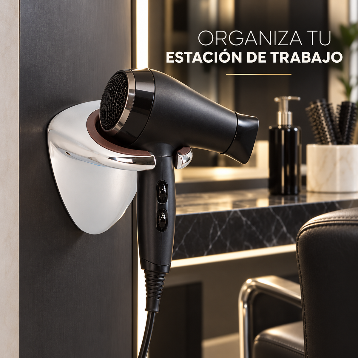 Beauty Style Soporte de Pared Cromado para Secador – 2510005