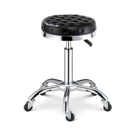 Banco Auxiliar Málaga para Estilista o Manicurista – Modelo 2510111 | Altura Ajustable, Cojín Ergonómico y Ruedas 360°