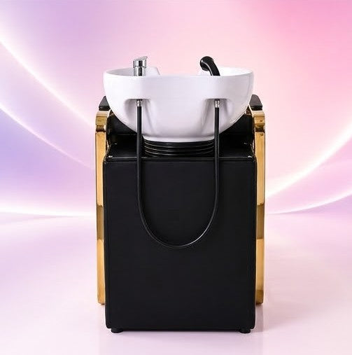 Beauty Style Lavacabeza Maite Negro y Dorado con Tina Blanca 2514029