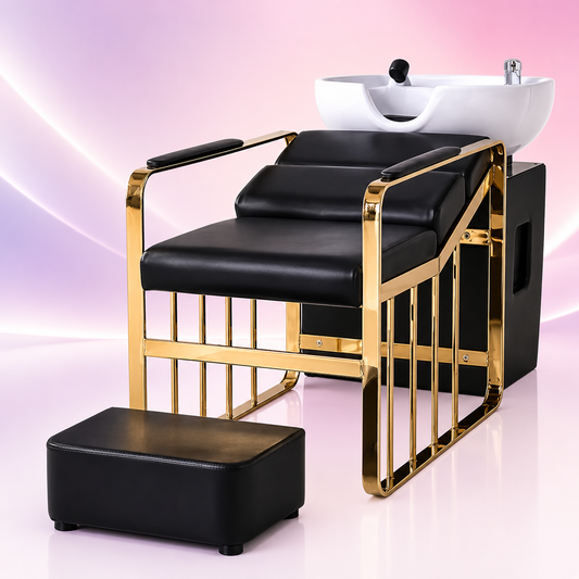 Beauty Style Lavacabeza Maite Negro y Dorado con Tina Blanca 2514029