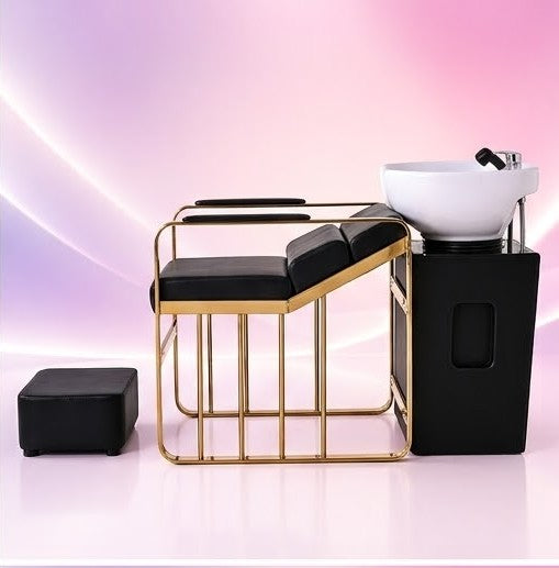 Beauty Style Lavacabeza Maite Negro y Dorado con Tina Blanca 2514029