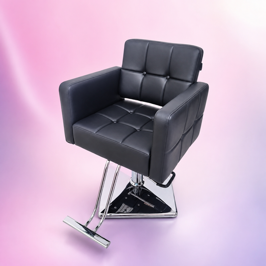Beauty Style Silla Irene Profesional Negra con Base Cuadrada Cromada 2520101