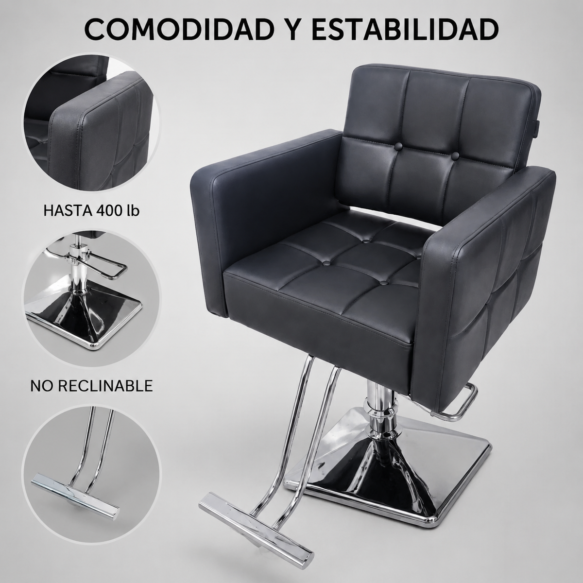 Beauty Style Silla Irene Profesional Negra Hidráulica 2520101