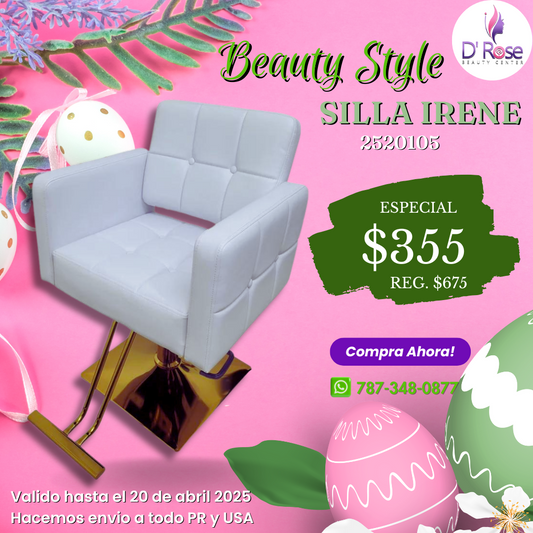 Beauty Style Silla de Estilo o Barberia Irene Color Blanco 2520105