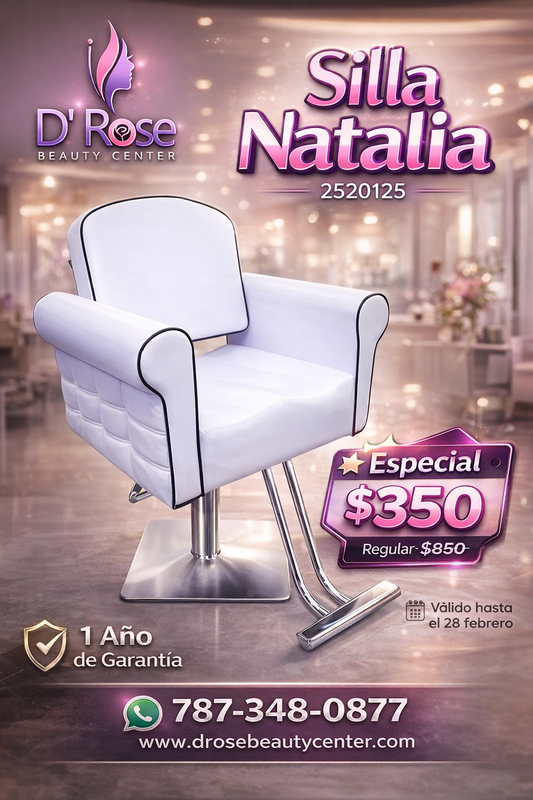 💺 Silla Natalia Blanca Profesional para Estilista o Barbería | Item 2520125