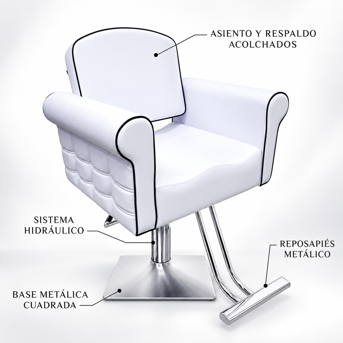 Beauty Style Silla Natalia Blanca Profesional Hidráulica 2520125
