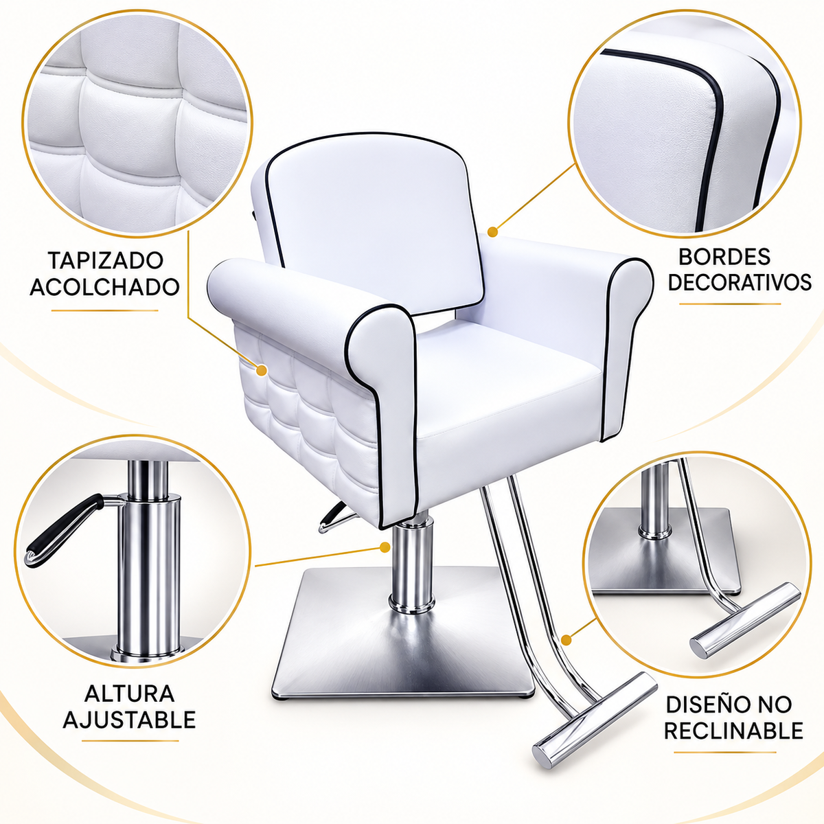 Beauty Style Silla Natalia Blanca Profesional Hidráulica 2520125