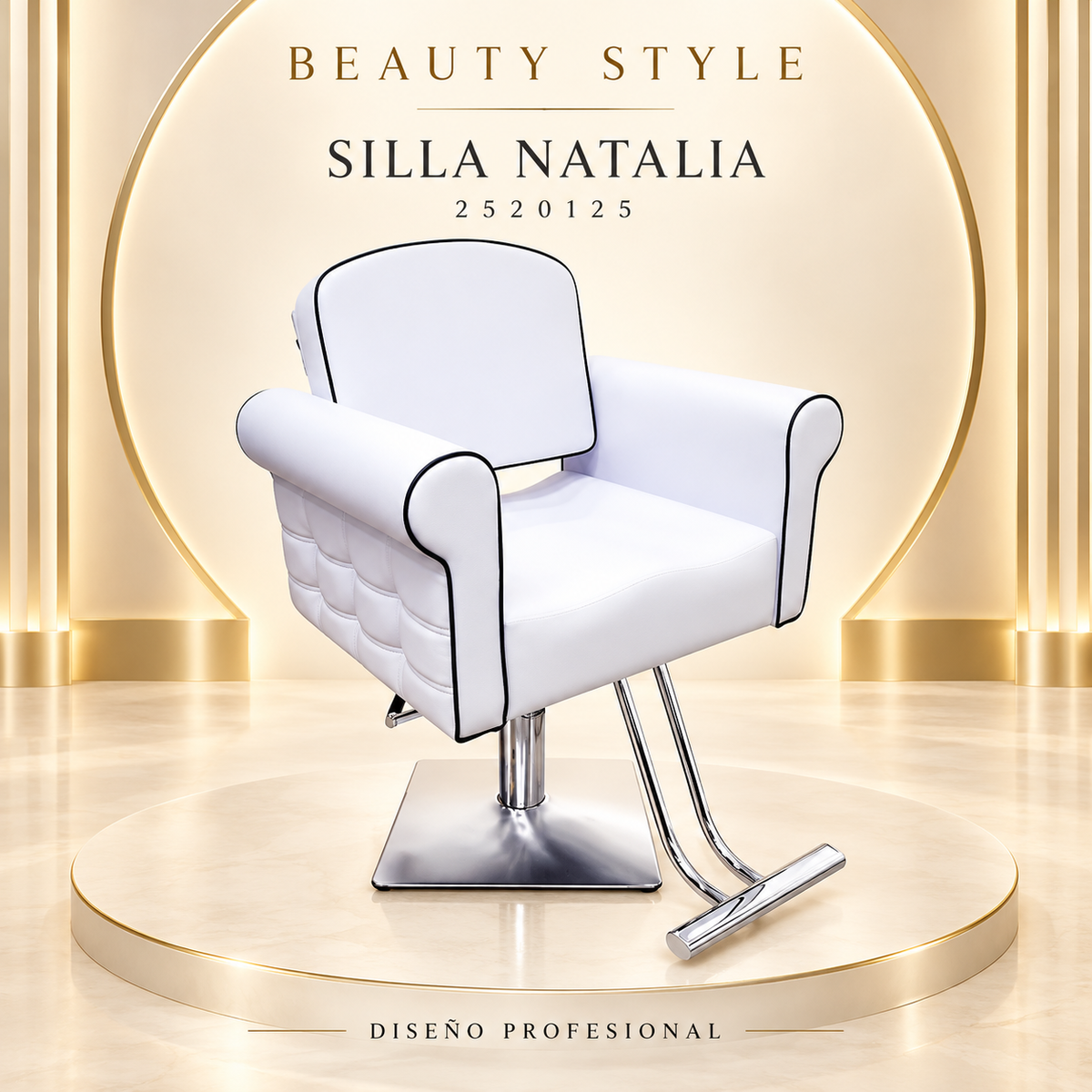 Beauty Style Silla Natalia Blanca Profesional Hidráulica 2520125