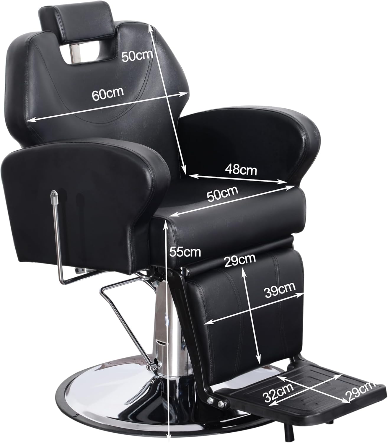 Beauty Style Silla de Barbería Adrian Reclinable Negra 2521321 Botella Grande