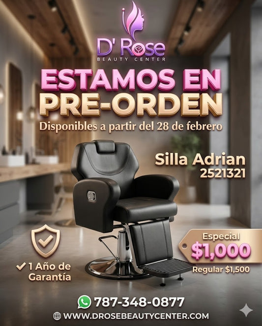 Beauty Style Silla de Barbería Adrian Reclinable Negra 2521321 – Botella Grande | 440 lb