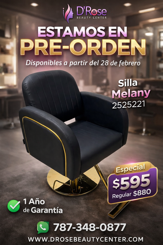 Beauty Style – Silla de Estilo o Barbería Melany Profesional Negra | Modelo 2525221