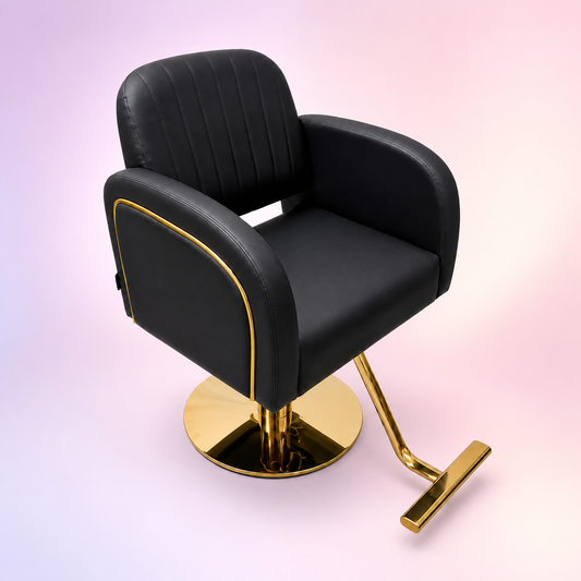 Beauty Style Silla Melany Profesional Negra con Base Dorada 2525221