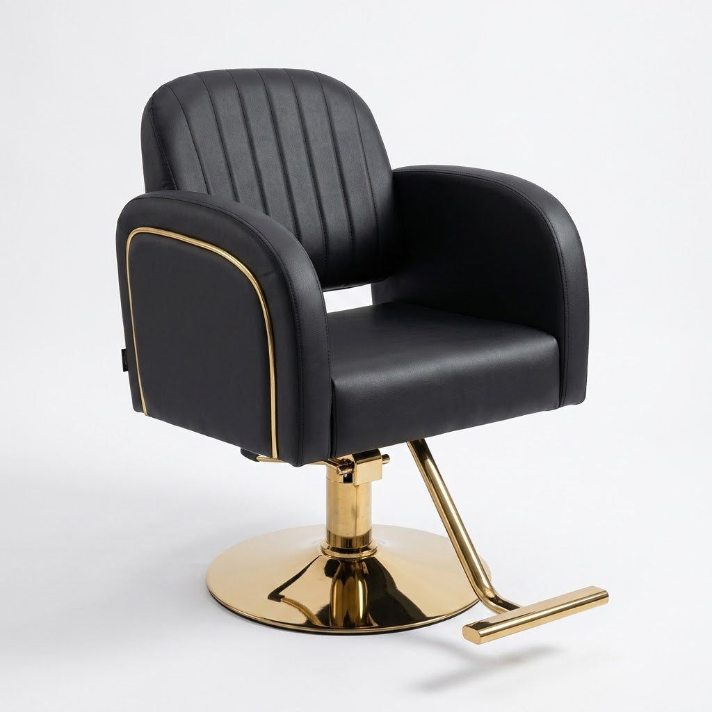 Beauty Style Silla Melany Hidráulica Negra con Base Dorada 2525221