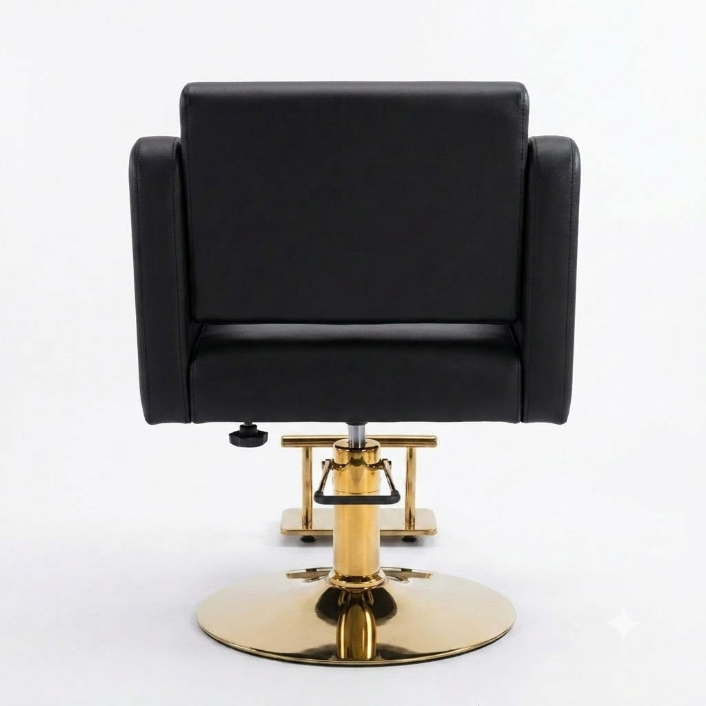 Beauty Style Silla de Estilismo Angela Negra con Base Dorada 2525231