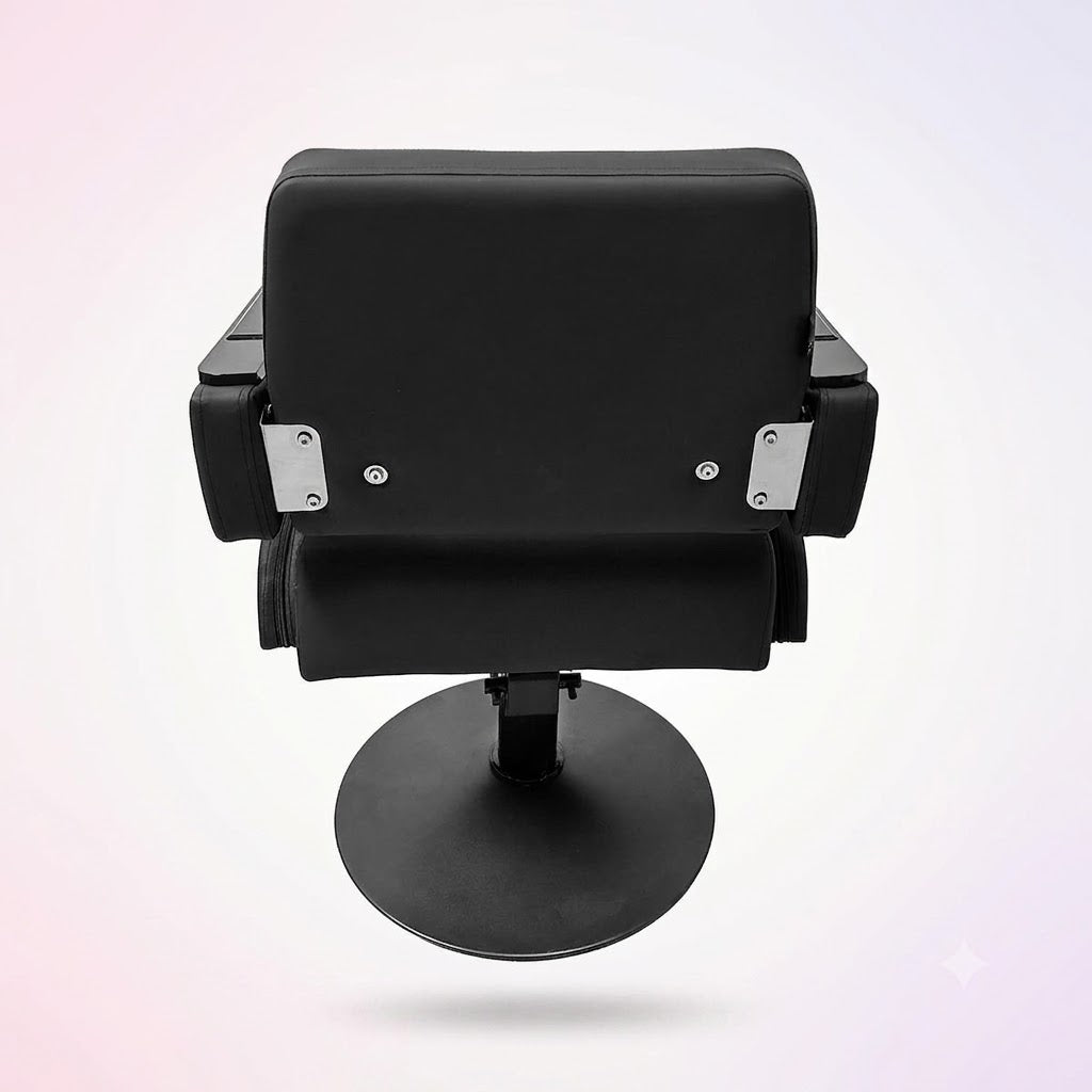 Beauty Style Silla Bárbara Hidráulica Negra 2525241 – Base Circular y Reposapiés
