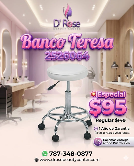 🪑 Banco Teresa Profesional para Estilista y Manicurista | Modelo 2526064