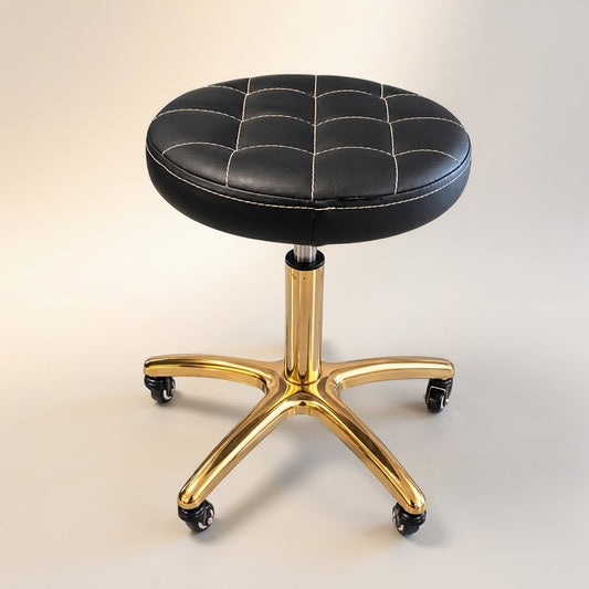 Beauty Style Banco Cristina Ajustable Negro con Base Dorada – 2526081