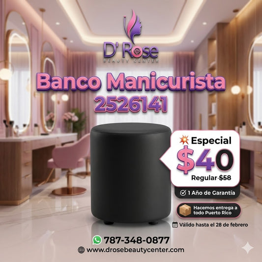 🪑 Banco Manicurista Profesional Compacto y Resistente – Modelo 2526141