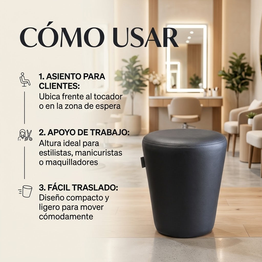 Beauty Style Banco Manicurista Profesional Compacto Negro – 2526141