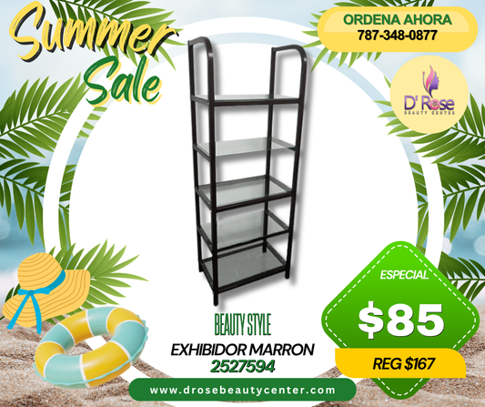 Beauty Style Exhibidor o rack de Mercancía Para Salon o Barberia Color Marron 2527594