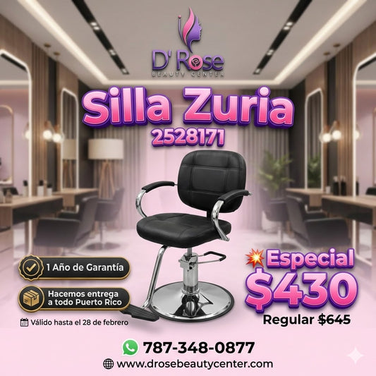 🪑 Silla Zuria Profesional para Estilo y Barbería – Negra | Item 2528171
