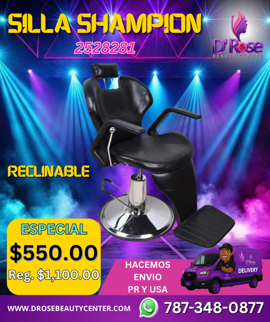 🖤 Beauty Style – Silla Shampion de Estilo o Barbería Reclinable (2528281)