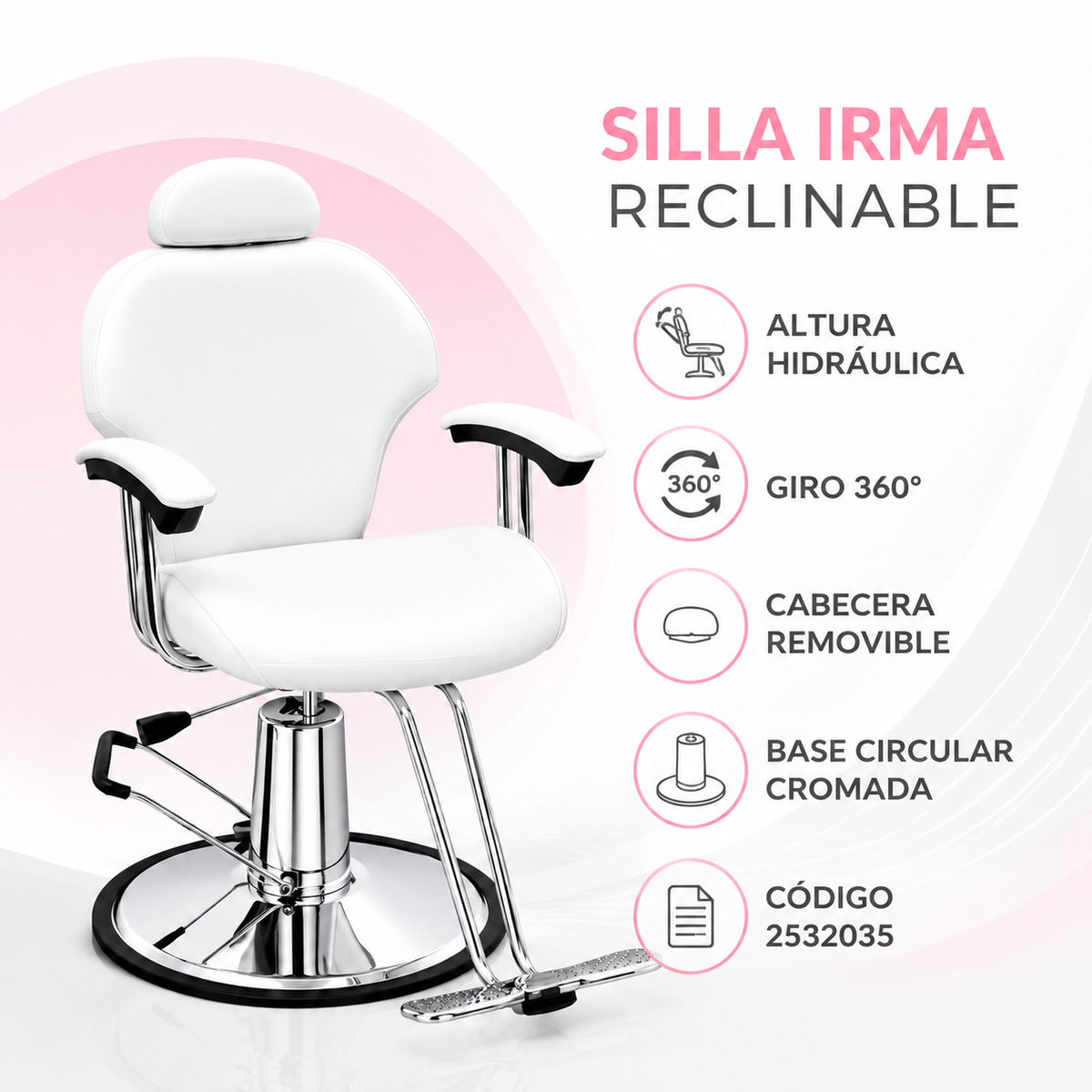 🤍 Beauty Style Silla Irma Blanca Reclinable 2532035