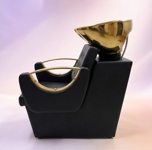 Beauty Style Lavacabeza Beatrice Profesional Negro y Dorado con Silla Integrada – 2534099